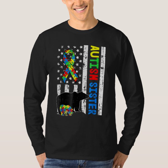 Sister Matching Family Autism Awareness Gifts Amer T-Shirt (Front)