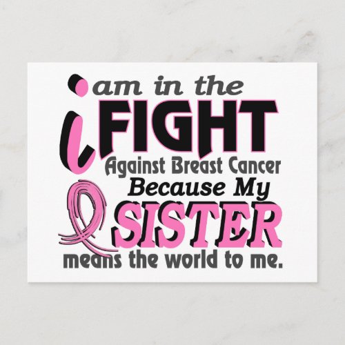 Sister Means The World To Me Breast Cancer Postcard