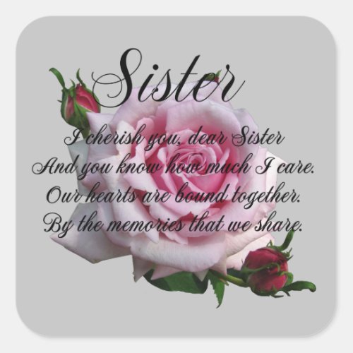 SISTER MOST POPULAR BACKGROUNDS SQUARE STICKER