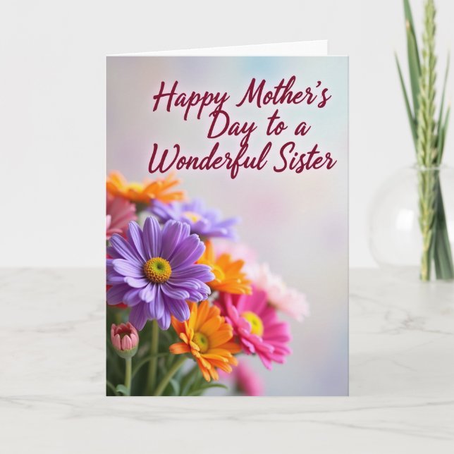 Sister Mothers Day Blooms Card (Front)