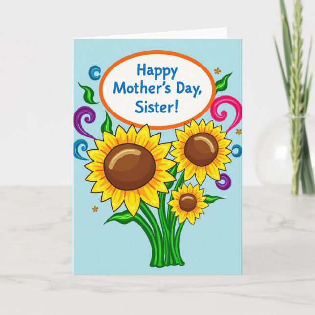 Sister Mothers Day Bouquet Card (Front)