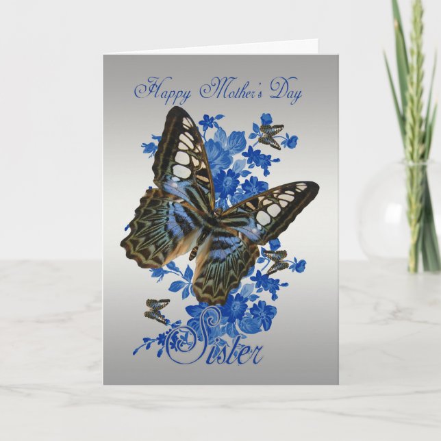 Sister, Mother's Day Card With Butterflies (Front)