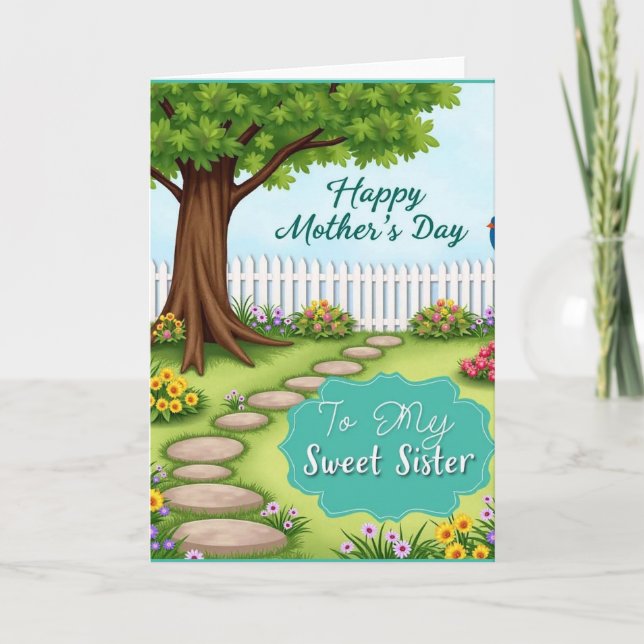 Sister Mothers Day Garden Card (Front)