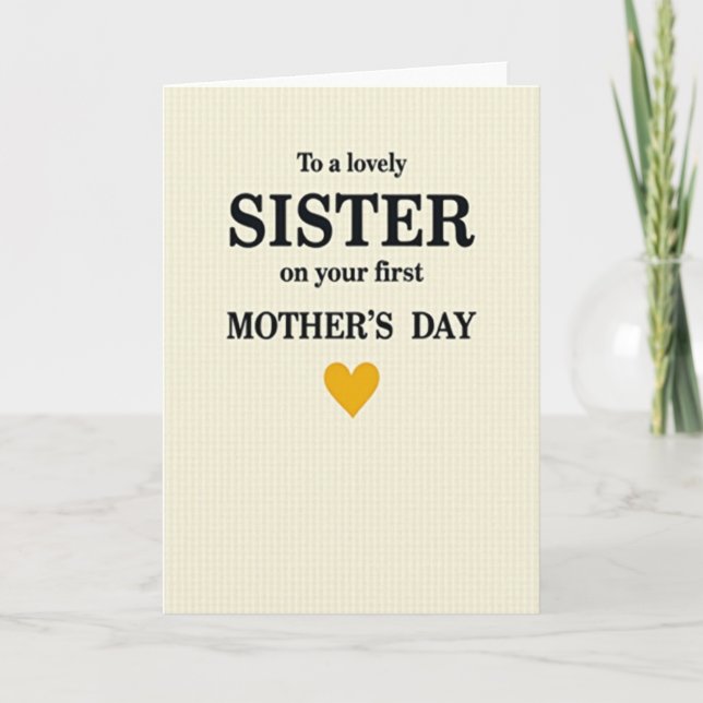 Sister Mothers Day Heartfelt Card (Front)