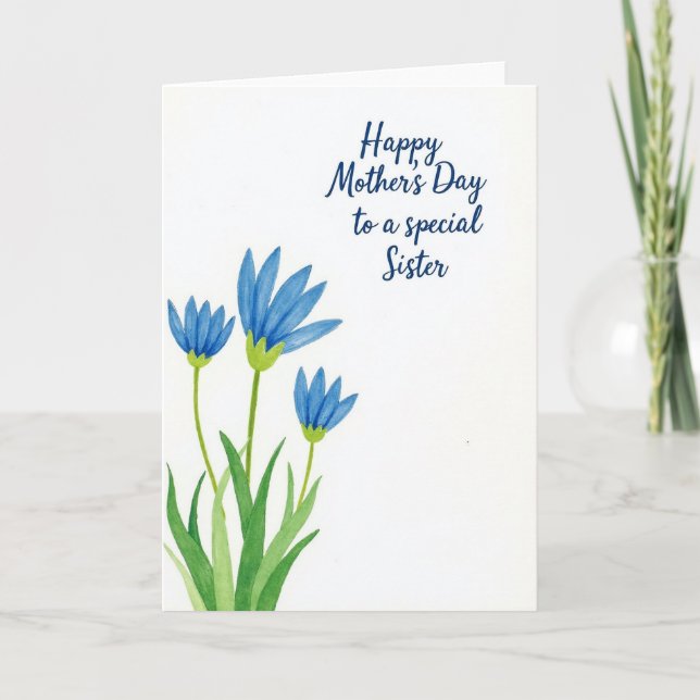 Sister Mothers Day Watercolor Card (Front)