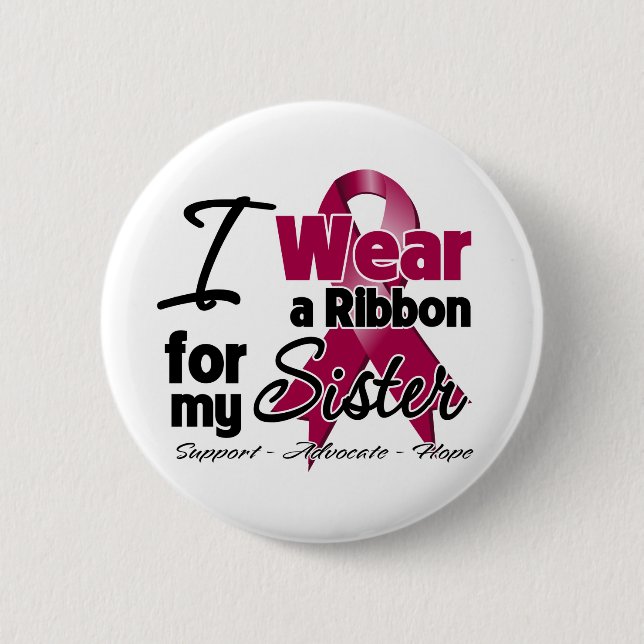 Sister - Multiple Myeloma Ribbon Pinback Button (Front)
