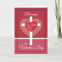 Sister, Nun Valentine's Day Blessings Heart Holiday Card