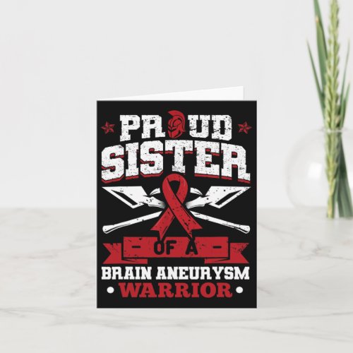 Sister Of A Brain Aneurysm Warrior Burgundy Ribbon Card