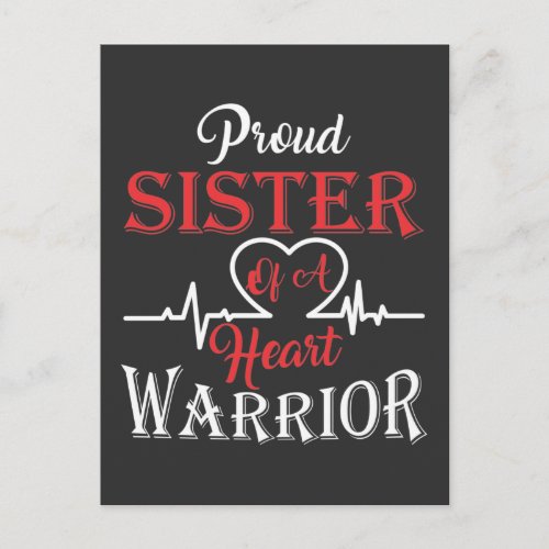 Sister of a Heart Warrior Post Heart Surgery Postcard