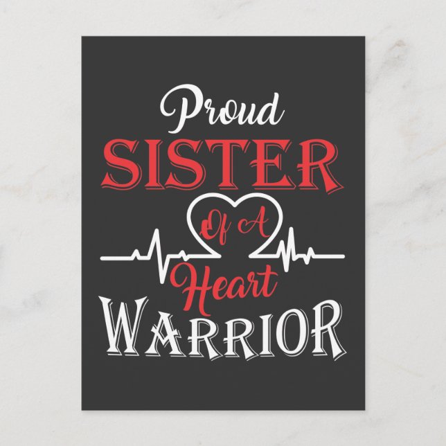 Sister of a Heart Warrior Post Heart Surgery Postcard (Front)