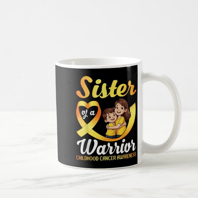 Sister Of A Warrior Childhood Cancer Awareness Bro Coffee Mug (Right)