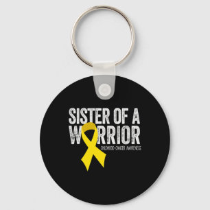 Sister of a Warrior Childhood Cancer Awareness Ri Keychain