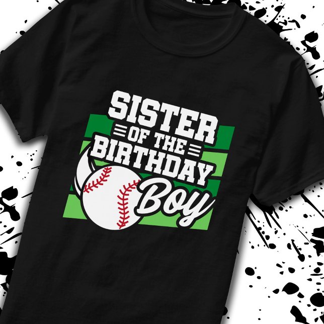 Sister of Birthday Boy Boys Baseball Birthday T-Shirt (Creator Uploaded)