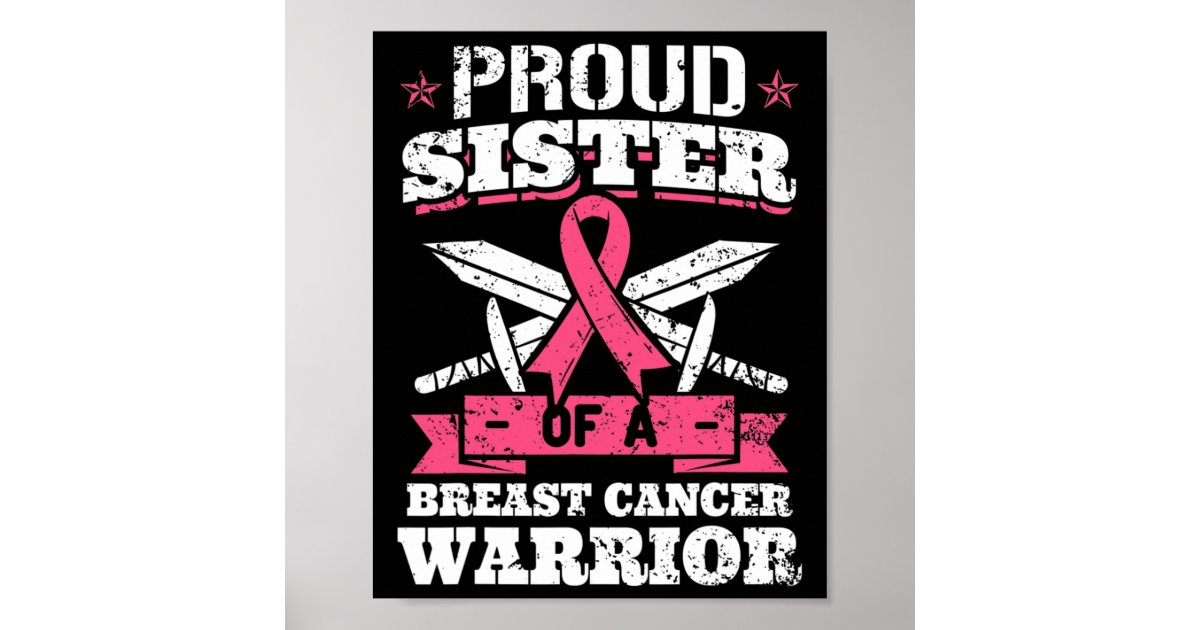 Che Rib Poster Sister Of Breast Cancer Warrior Pink Awareness Rib Poster | Zazzle