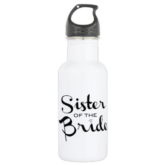 Sister of Bride Black Stainless Steel Water Bottle