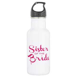 Sister of Bride Pink on White Stainless Steel Water Bottle