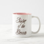 Sister of Groom Classy Browns Two-Tone Coffee Mug