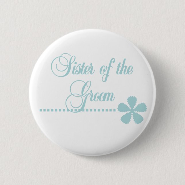 Sister of Groom Teal Elegance Button (Front)