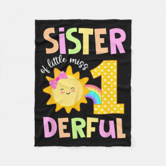 Sister Of Little Miss Onederful First Birthday Sun Fleece Blanket