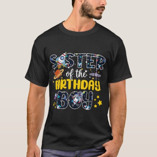 Sister Of The Birthday Boy 2nd Outer Space Outfit  T_Shirt