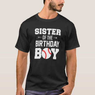 Sister Of The Birthday Boy Baseball Boy Family Mat T-Shirt
