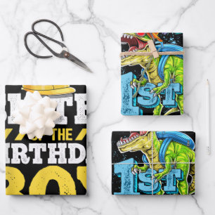 Sister of the Birthday Boy Construction Birthday Wrapping Paper Sheets