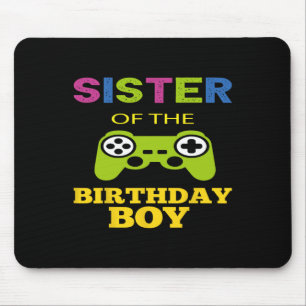 Sister Of The Birthday Boy Matching Video Game  Mouse Pad