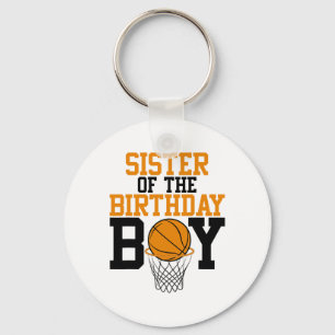Sister Of The Birthday Boy Sketll Family Birthday Keychain