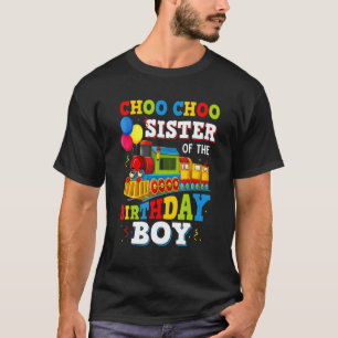Sister Of The Birthday Boy  Train Toys Theme Party T-Shirt