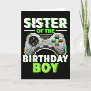 Sister Of The Birthday Boy Video Gamer Matching Fa Card