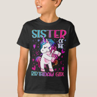 Sister of the Birthday Girl Flossing Unicorn Siste