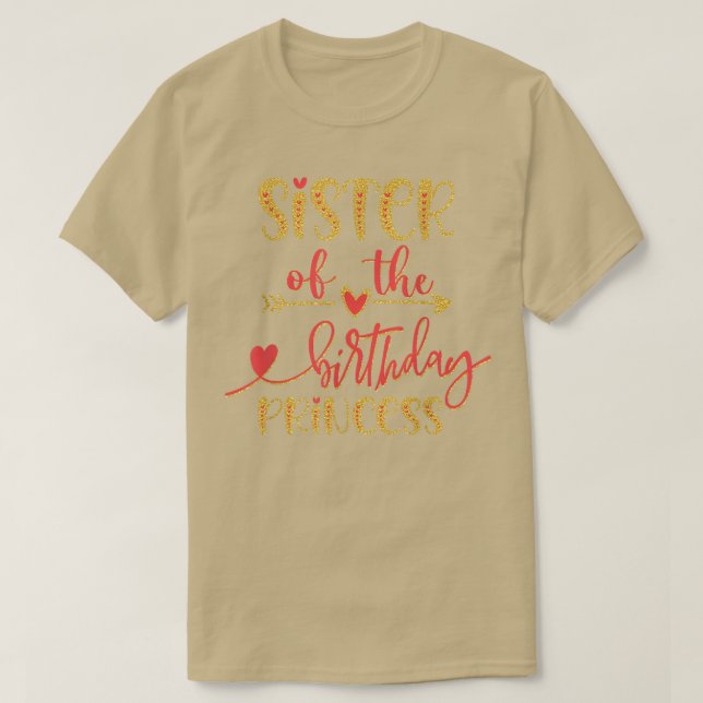 Sister of The Birthday Princess Girl Bday Idea For T-Shirt (Design Front)