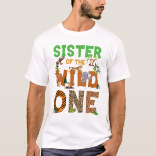 Sister Of The Birthday Wild One Safari Birthday Bo T-Shirt