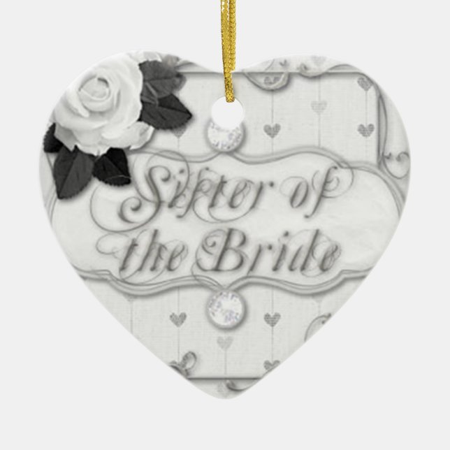 sister of the bride ceramic ornament (Front)