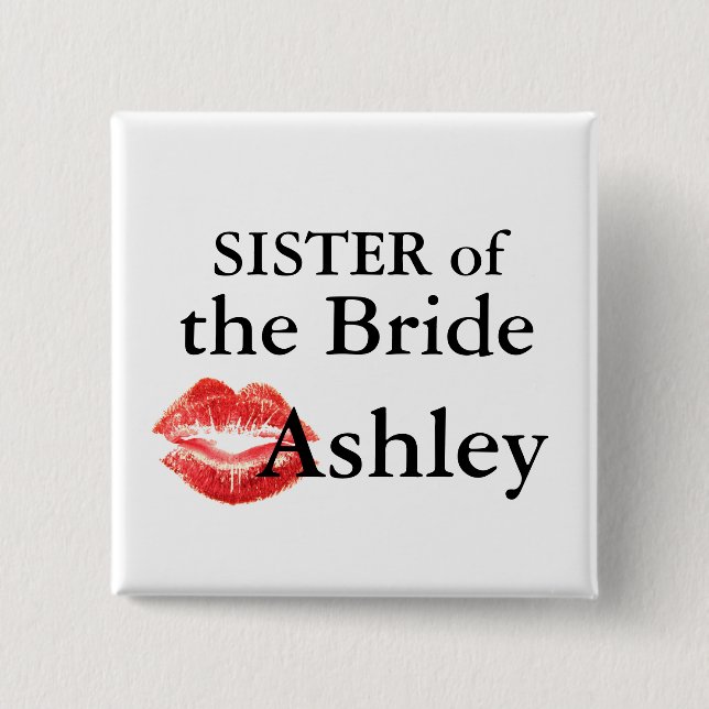 Sister Of The Bride Pinback Button (Front)