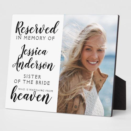 Sister of the Bride Reserved Heaven Photo Plaque