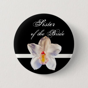 Sister Of The Bride  Wedding ID Badge Pinback Button