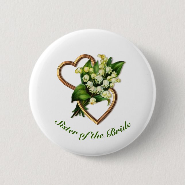Sister of the Bride with Lilies and Heart Button (Front)