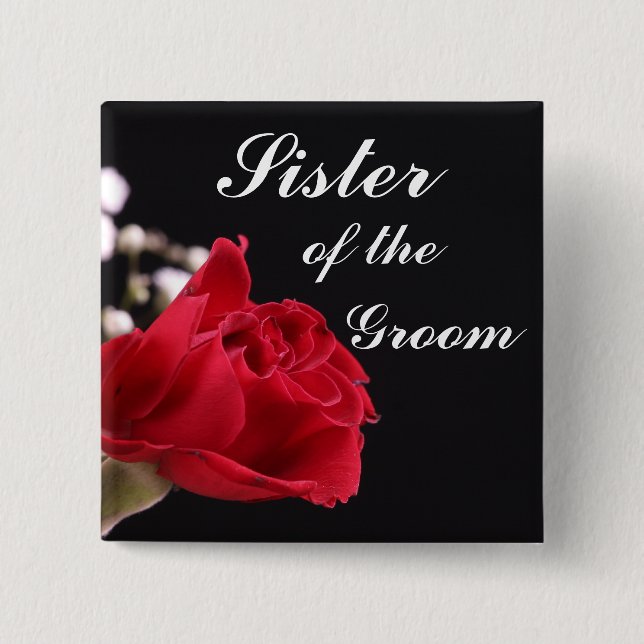 Sister Of The Groom Pinback Button (Front)