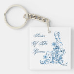 Sister Of The Groom: Sky Blue Elegance Keychain at Zazzle