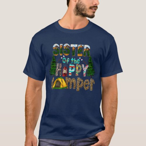 Sister of the Happy Camper Leopard Pine forest ten T_Shirt