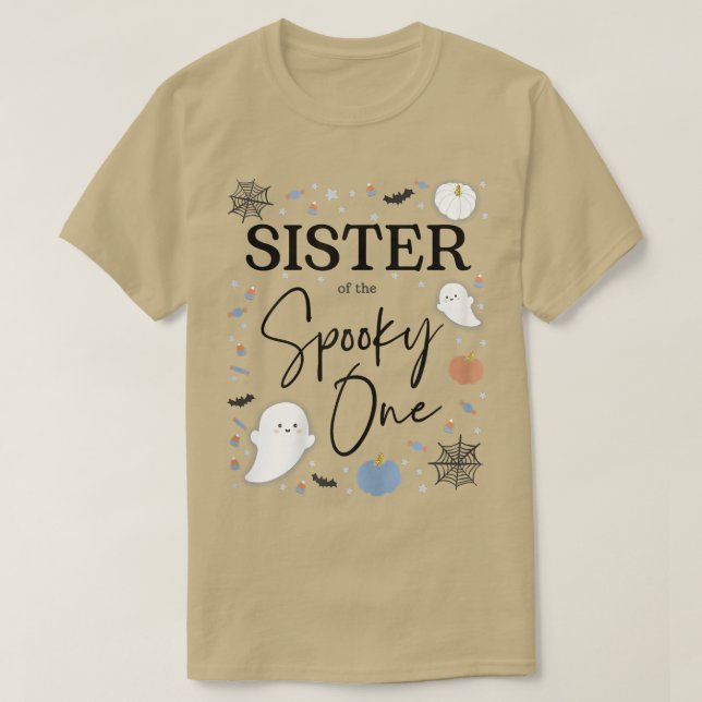 Sister of the Spooky One First Birthday Boy 1st Ha T-Shirt (Design Front)