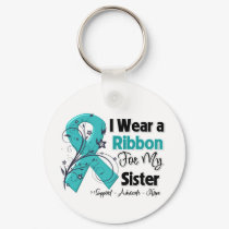 Sister - Ovarian Cancer Ribbon Keychain