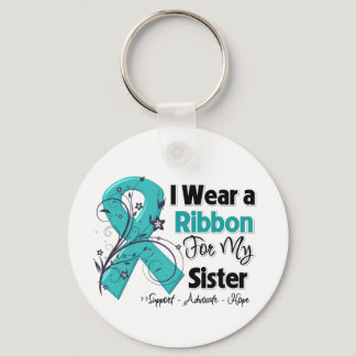 Sister - Ovarian Cancer Ribbon Keychain