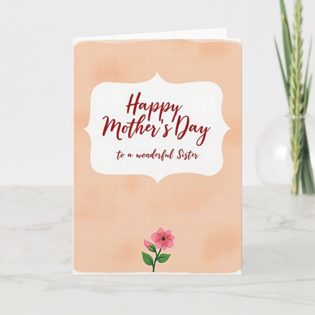 Sister Peach Mothers Day Card (Front)