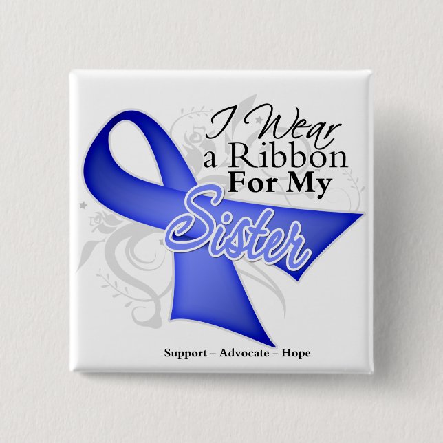 Sister Periwinkle Ribbon - Stomach Cancer Pinback Button (Front)