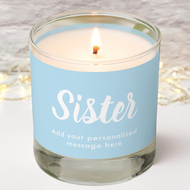 Sister | Personalized Message | Blue | Scented Candle (Creator Uploaded)