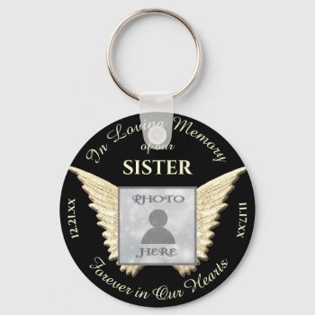 Sister Photo Memorial Keychain by MemorialGiftShop at Zazzle