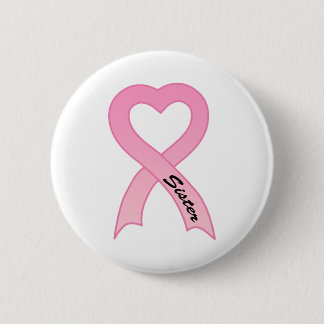 Sister Pink Ribbon Button
