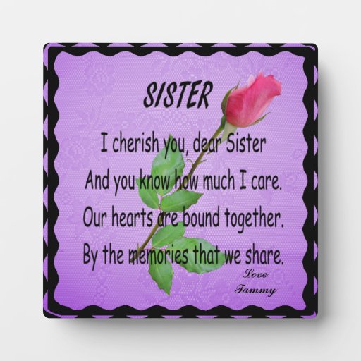 SISTER-PLAQUE PLAQUE | Zazzle